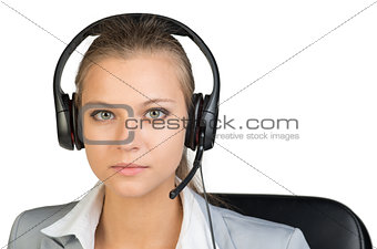 Businesswoman in headset