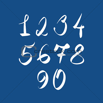 Handwritten vector numbers, modern numbers set.