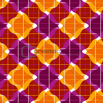 Ornate mosaic seamless pattern, geometric vector background.