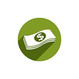 Money stack vector icon isolated.