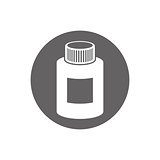 Medical bottle vector icon isolated.