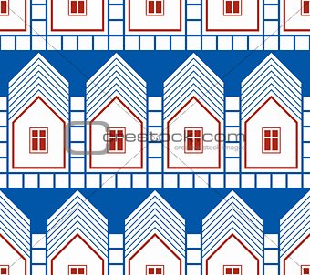 Abstract houses and cottages continuous background, real estate 