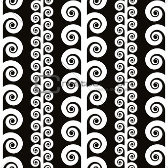 Spiral lines seamless pattern, vector background. EPS8