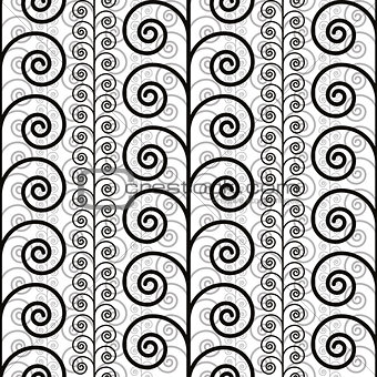 Spiral lines seamless pattern, vector background. EPS8