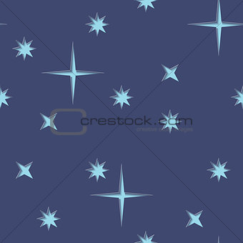Night sky with stars seamless texture. Vector background