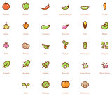 Vegetables icon set