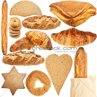 Collection of various fresh bakery