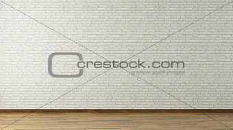 white brick wall 3d rendering