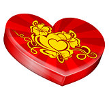 Hearts shape gift box