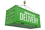Service Delivery - Green Hanging Cargo Container.