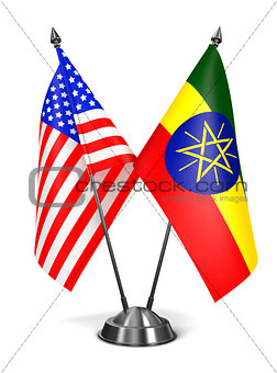 USA and Ethiopia - Miniature Flags.