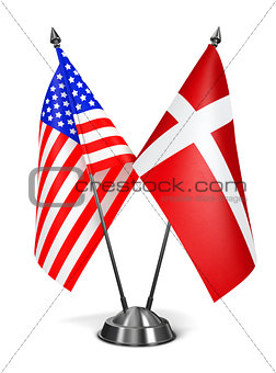 USA and Denmark - Miniature Flags.