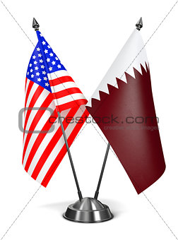 USA and Qatar - Miniature Flags.