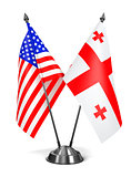 USA and Georgia - Miniature Flags.