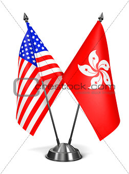 USA and Hong Kong - Miniature Flags.