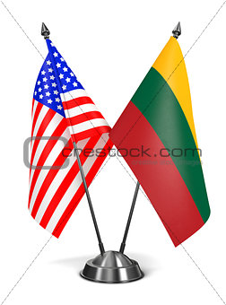 USA and Lithuania - Miniature Flags.