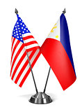 USA and Philippines - Miniature Flags.