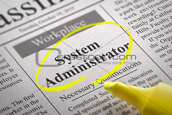 System Administrator Jobs in Newspaper.