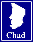 silhouette map of Chad