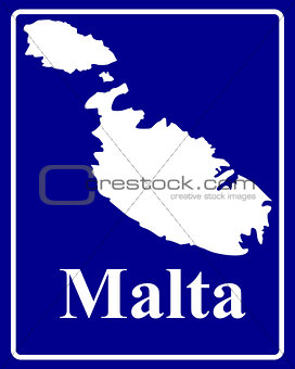 silhouette map of Malta