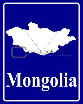 silhouette map of Mongolia