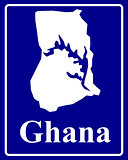 silhouette map of Ghana