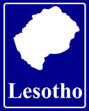 silhouette map of Lesotho