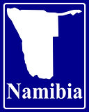 silhouette map of Namibia