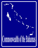 silhouette map of Commonwealth of the Bahamas