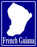 silhouette map of French Guiana