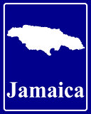 silhouette map of Jamaica