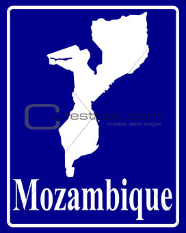 silhouette map of Mozambique