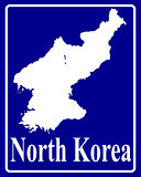 silhouette map of North Korea