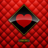 Heart label from paper Valentines day card vector background eps 10