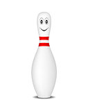 Bowling pin with smiling face