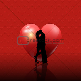 Valentine's couple on heart background 