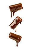 milk candy in chocolate on a white background