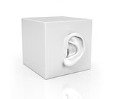 Ear in the form of a cube.