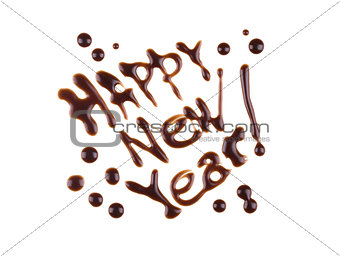 Happy New Year, modern-style inscription, can be used as a label