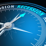 Recession word on compass