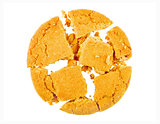 Isolated broken cookie on a white background