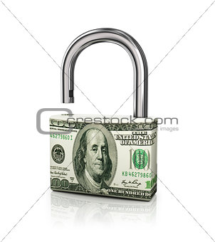 Dollar as a castle on an isolated white background. The concept 