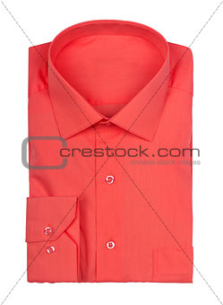 folded red shirt on a white background