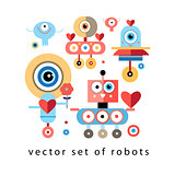 set of funny robots lovers