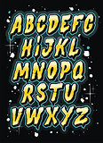 Hand drawn comics style letttering font. Vector alphabet