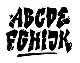 Graffiti style font. Vector alphabet (part 1)