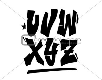 Graffiti style font. Vector alphabet (part 3)