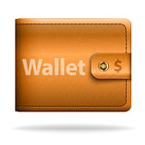 Brown leather money bag