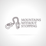 Vector illustration of climbing gear icon with text