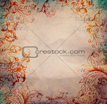 Vintage background with floral ornament 